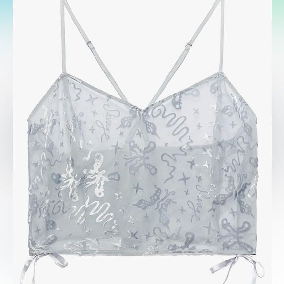 Savage‎ x Fenty Women's Devoré Dreams Velvet Sleep Cami 1X Grey NWT IN PACKAGING - Picture 2 of 8